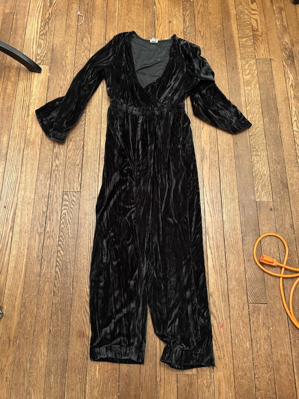 a new day Black Velvet Jumpsuit